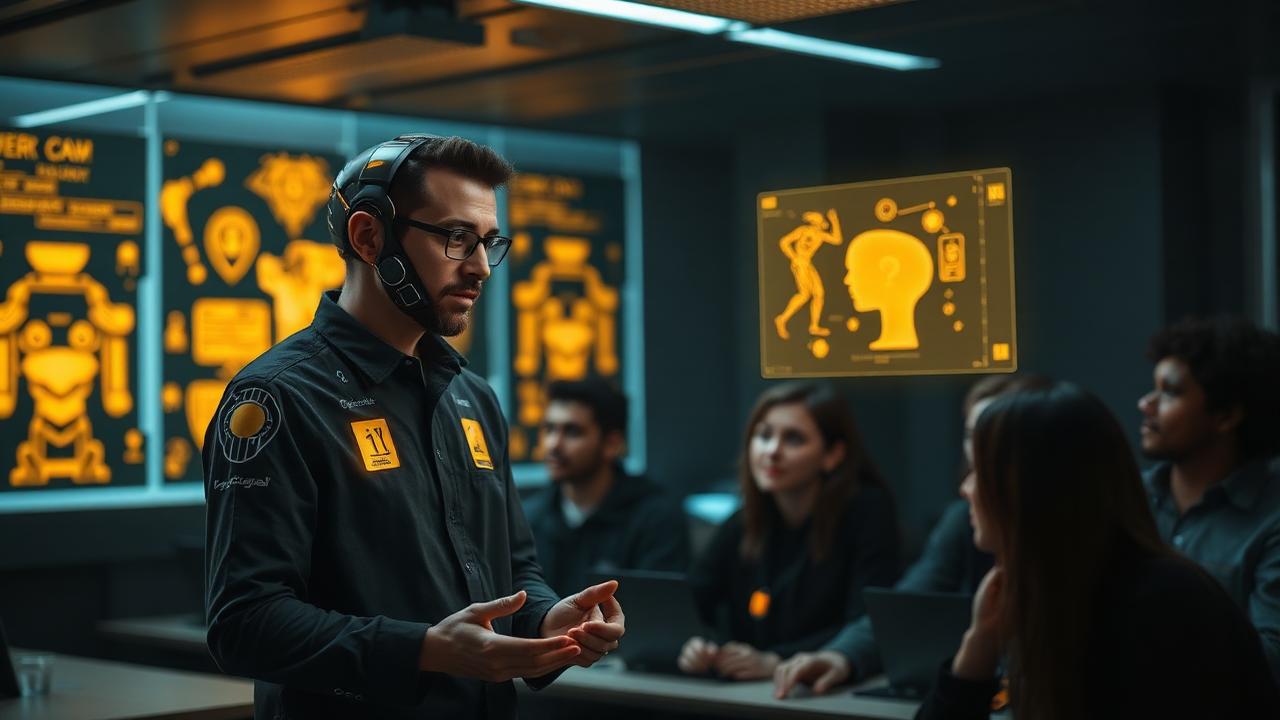 Educador humano junto a tutor IA