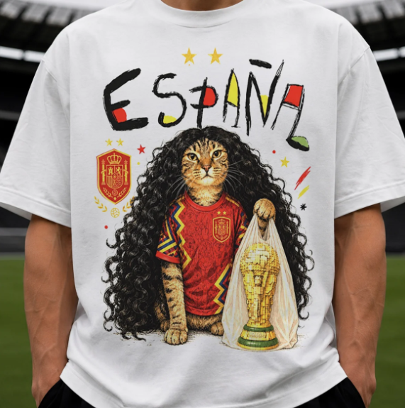Detalle de camiseta de España diseñada por Máscara de Látex
