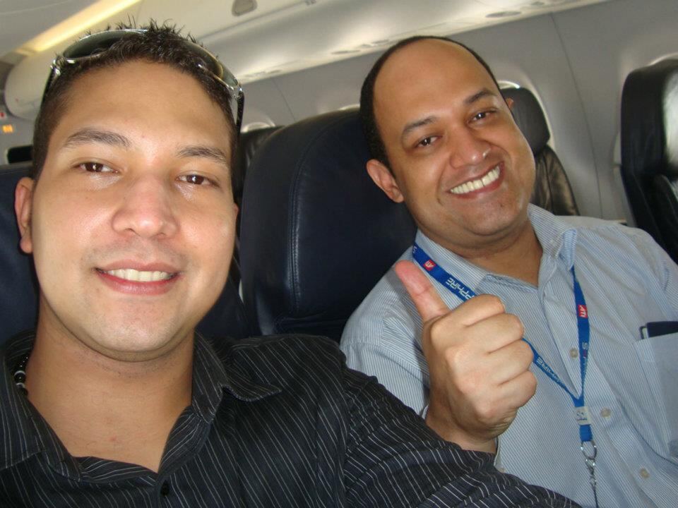 Airplane selfie thumbs up